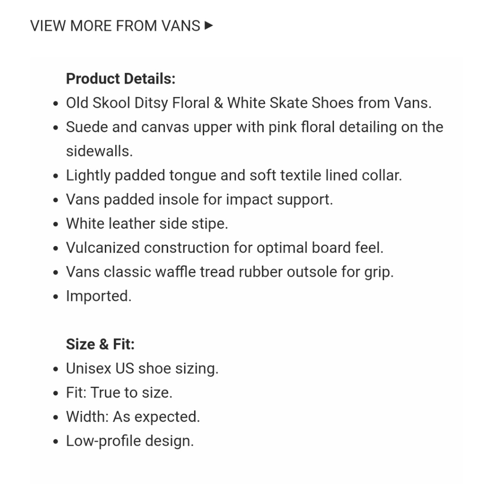 Vans OLD SKOOL Floral Shoes - Picture 7 of 7
